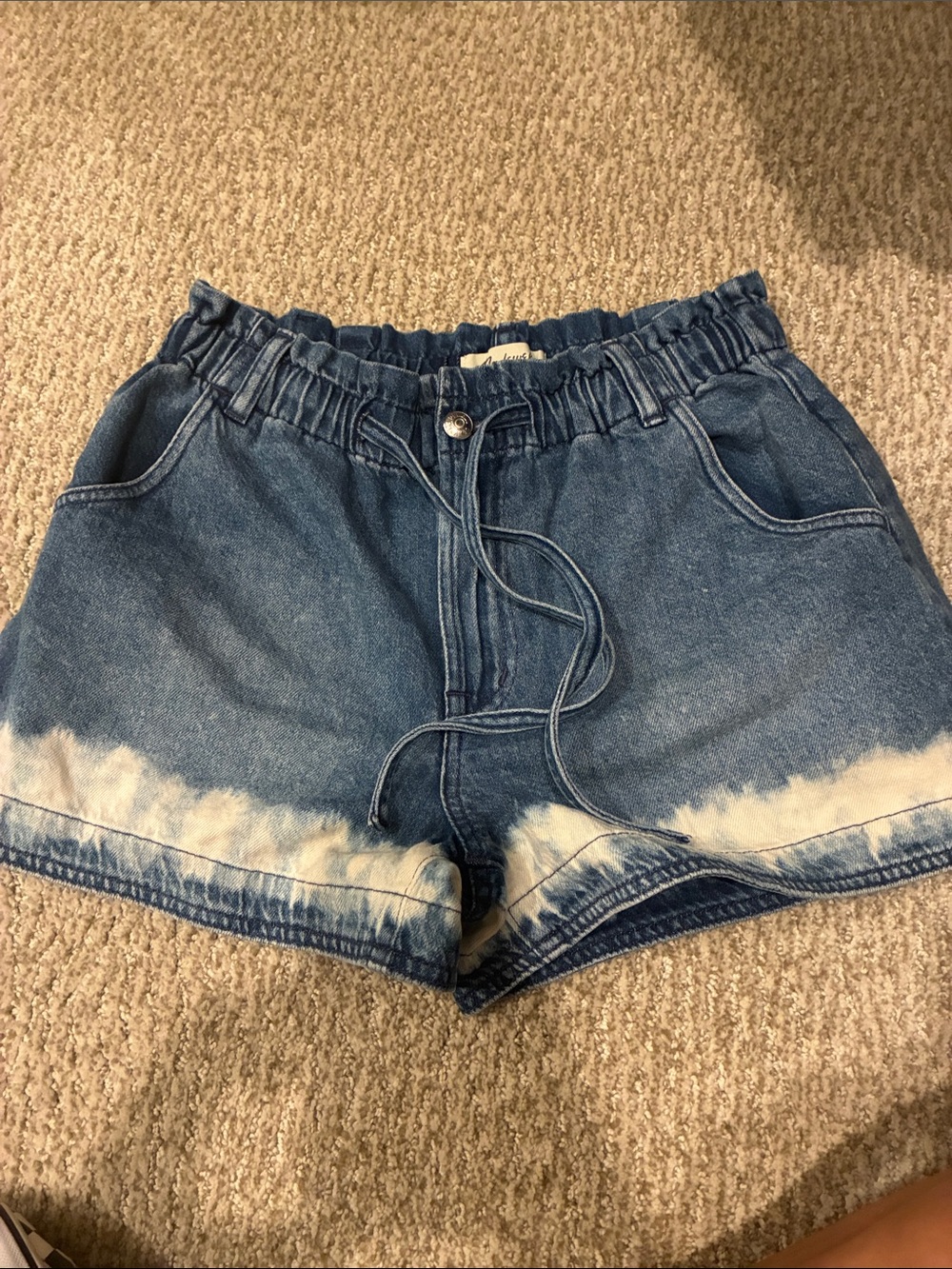 Madewell Blue Tie-Dye Hem Denim Shorts